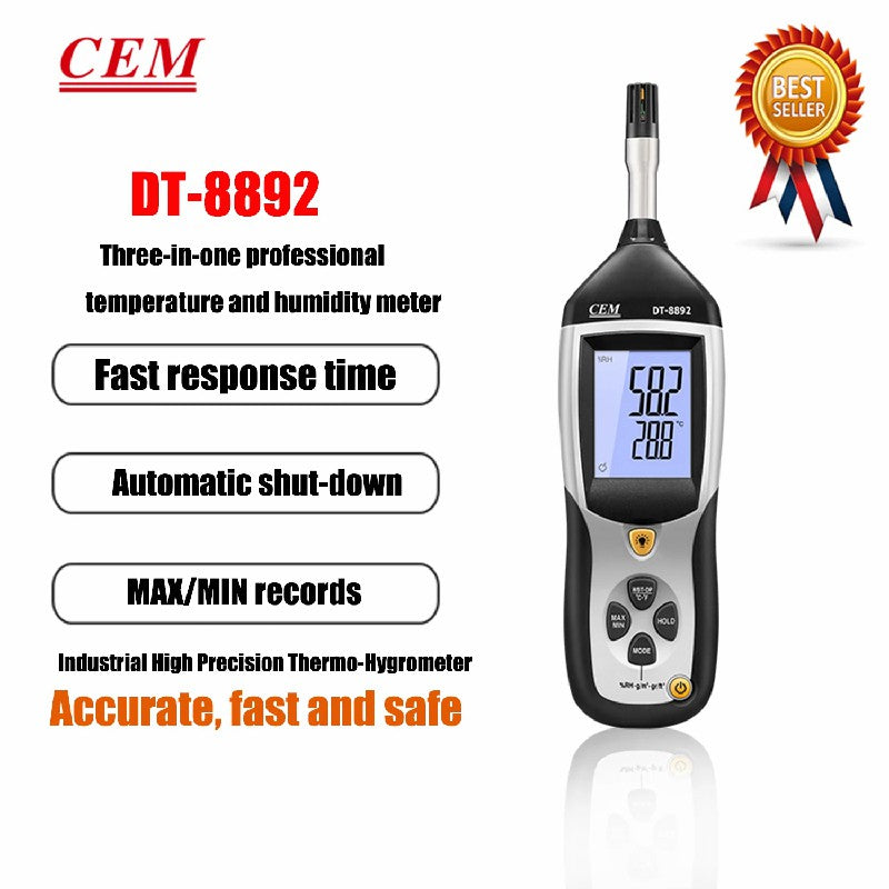 CEM DT-8892 Temperature and Humidity Tester Industrial Digital Display Thermometer Indoor Greenhouse Experimental Tester CEM DT-8892 Temperature and Humidity Tester Industrial Digital Display Thermometer Indoor Greenhouse Experimental Tester